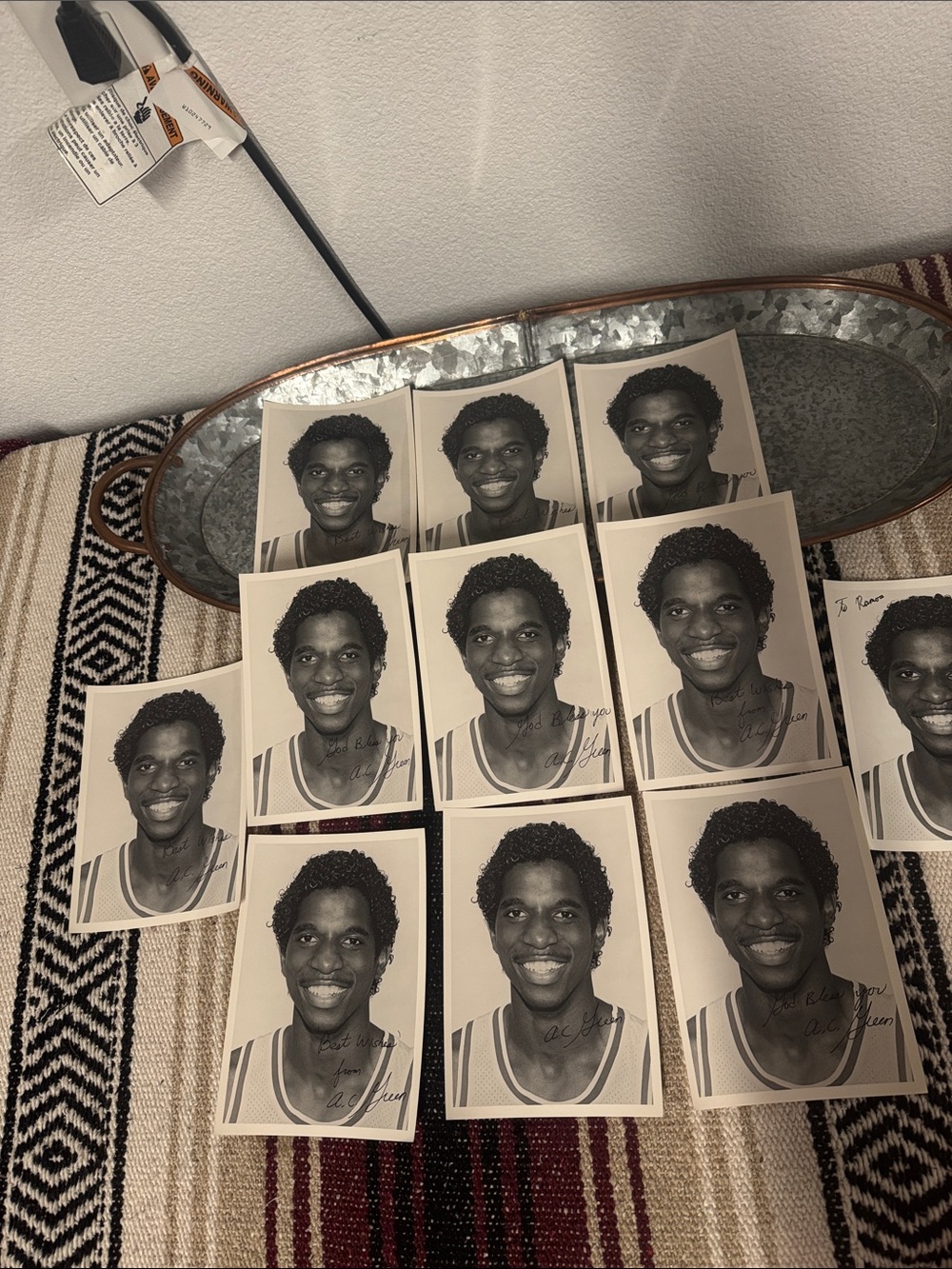Al Green NBA Basketball Player, Autographed 11 B&W Photos 5x7in. photos only.